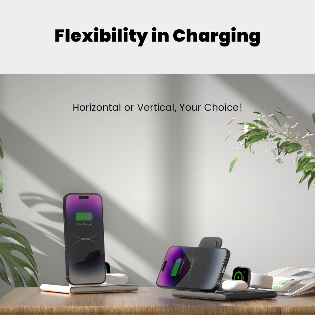 Station de recharge sans fil pliable 4 en 1 / 4-In-1 Foldable Wireless Charging Station