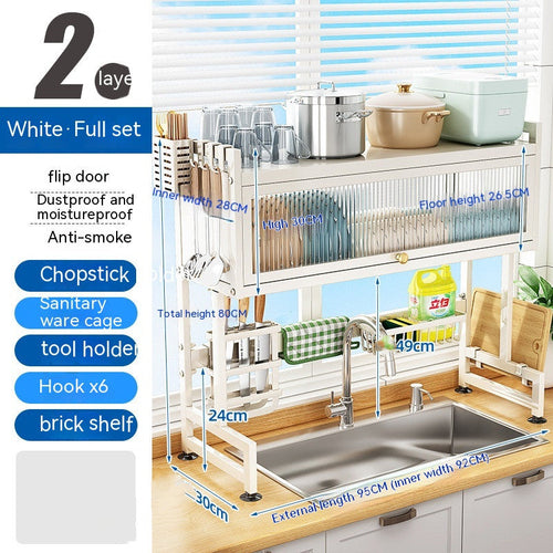Support de rangement pour évier / Kitchen Sink Storage Stand Surface Washed Bowl And Chopstick Rack