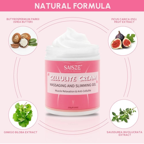 Crème amincissante anti-cellulite pour le corps de 250 ml avec masseur et dissolvant / 8.8 oz Anti Cellulite Body Slimming Cream with Massager and Remover