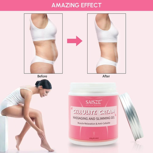 Crème amincissante anti-cellulite pour le corps de 250 ml avec masseur et dissolvant / 8.8 oz Anti Cellulite Body Slimming Cream with Massager and Remover