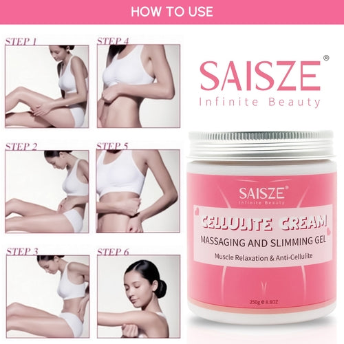 Crème amincissante anti-cellulite pour le corps de 250 ml avec masseur et dissolvant / 8.8 oz Anti Cellulite Body Slimming Cream with Massager and Remover