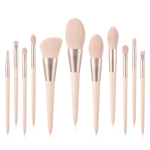 11Pcs Pink Makeup Brush Set Eye Shadow Blending Eyeliner Eyelash 