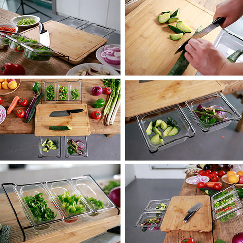 Ensemble de planches à découper extensibles / Extensible Bamboo Cutting Board Set Eco-friendly