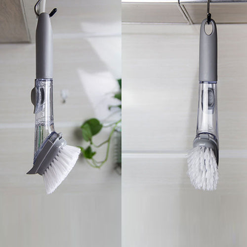Brosse de nettoyage avec distributeur automatique de liquide vaisselle / Automatic Liquid Dispenser Handle Kitchen Cleaning Brush