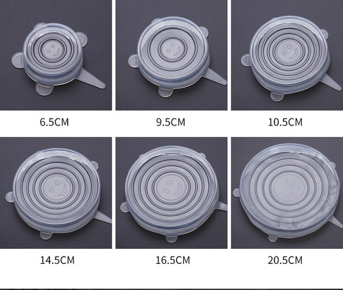 6 pièces de couvercles universels en silicone / 6 Pcs Food Silicone Cover Universal For Cookware