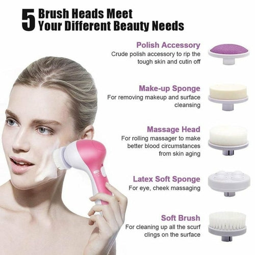 Ensemble de 5 brosses nettoyantes pour le visage / Face Massage Cleansing Brush 5 Pcs Set