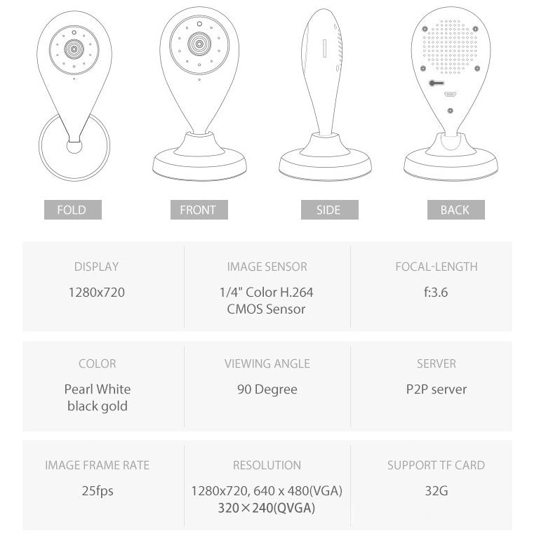 Mini caméra de sécurité WiFi sans fil HD 1080P / 1080P HD Wireless Mini Security WiFi Camera